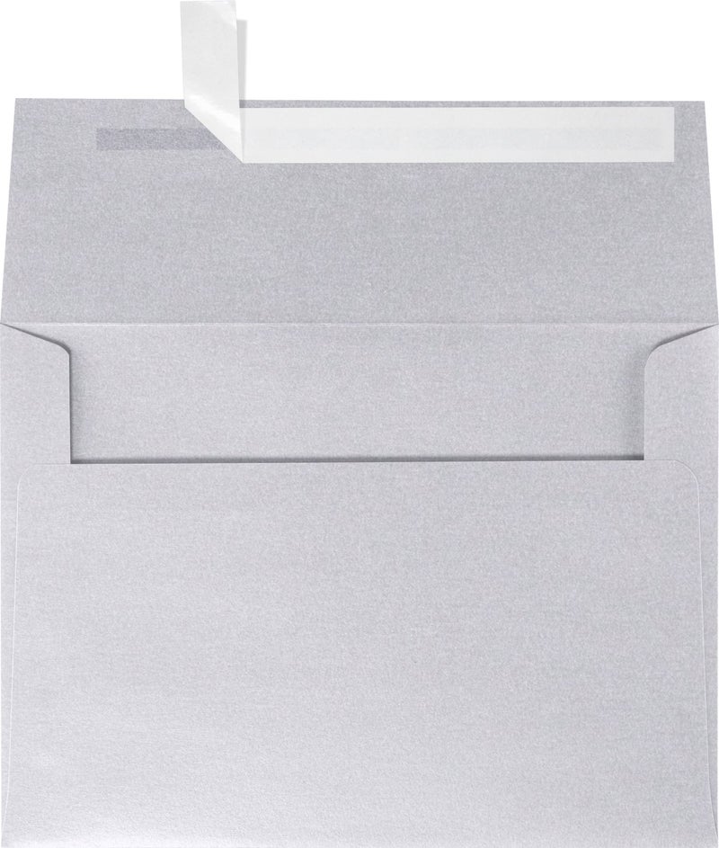 LUXPaper A4 Invitation Envelopes | Peel & Press | 4 1/4" x 6 1/4" | Silver Metallic | 80lb. Text | 50 Qty - Image 1